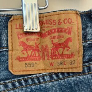 Levi Strauss & Co. Blue Denim Straight Jeans Regular Fit Mid Rise 5-Pocket